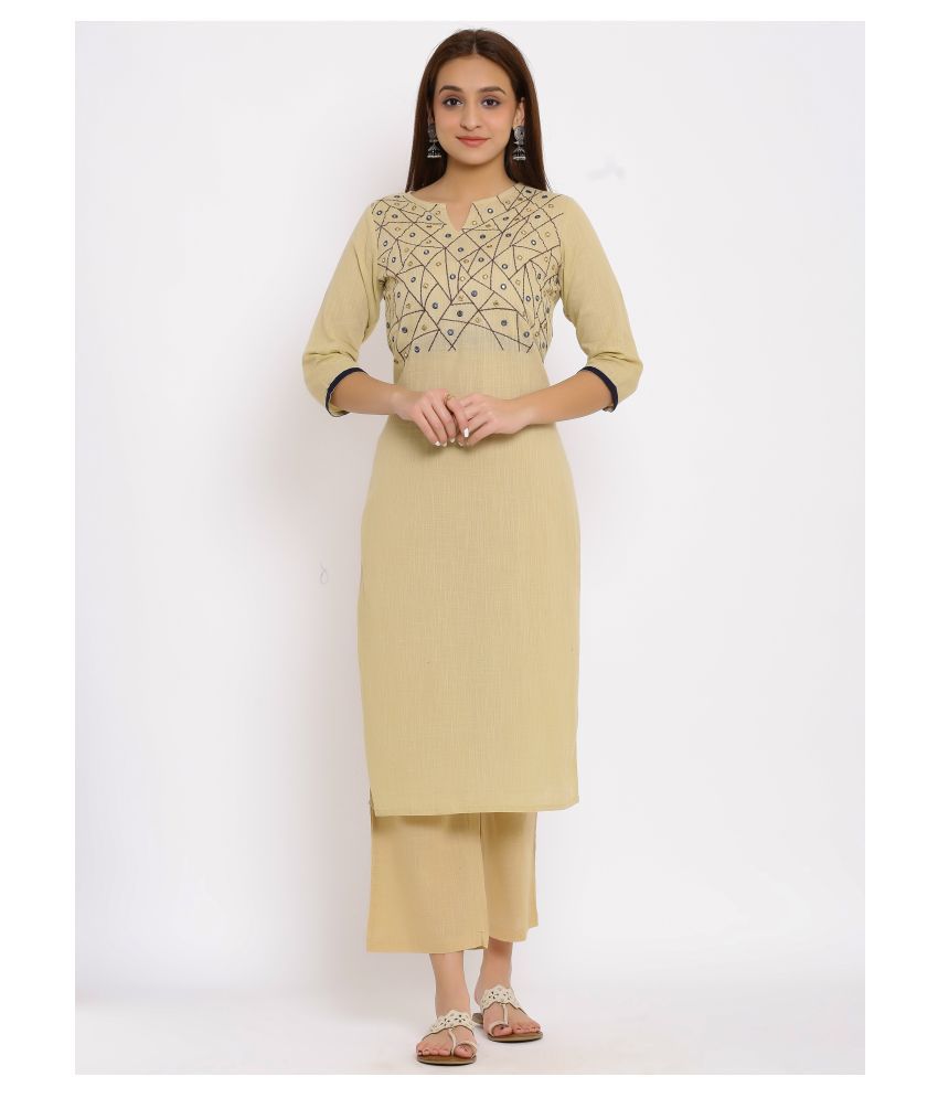     			FabbibaPrints Cotton Kurti With Palazzo - Stitched Suit