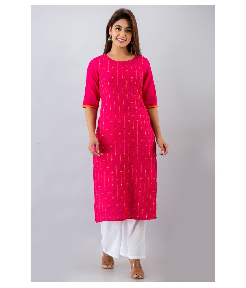     			FabbibaPrints Cotton Kurti With Palazzo - Stitched Suit