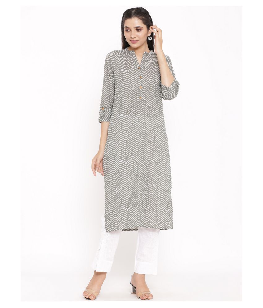     			FabbibaPrints Cotton Kurti With Pants - Stitched Suit