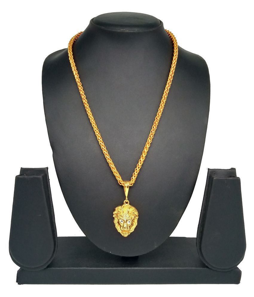     			SHANKHJRAJ MALL GOLD PLATED PENDANT AND CHAIN FOR MEN OR BOYS (19 inch long)-100167