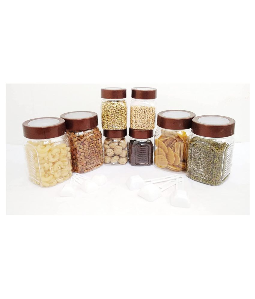 Woolco Storage Jar Set Plastic Food Container Set of 8 500 mL