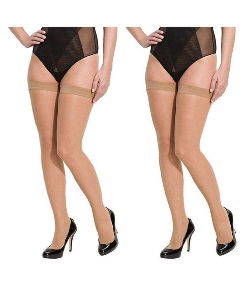     			HF LUMEN - Beige Net Women's Half length Stockings ( Pack of 2 )