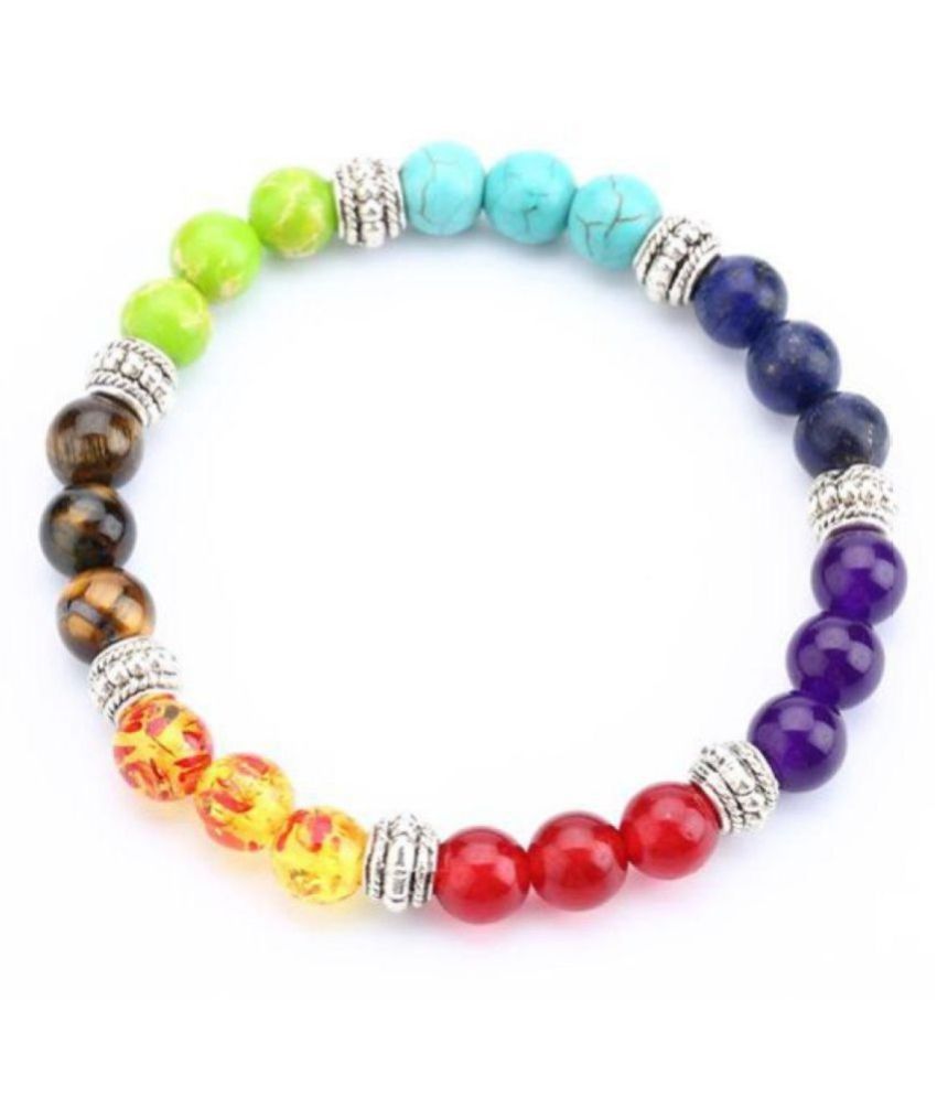     			7 Chakras Natural Stone Yoga Beads Bracelet