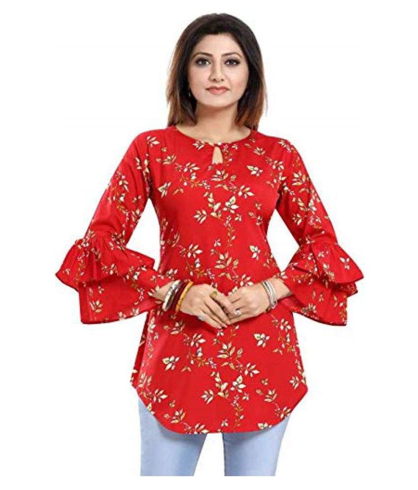     			Hemang Fashion Crepe Tunics - Red