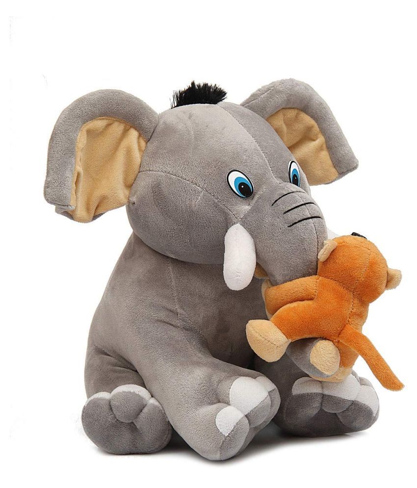 DANR Soft Stuffed Animals Plush Cute Elephant with Funny Monkey 30 cm ...