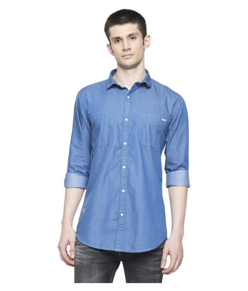 light blue colour jeans shirt