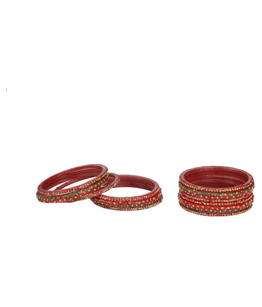     			Somil Designer Set Of Bangle For Party And Daily Use, Glass, Ornamented-DK138