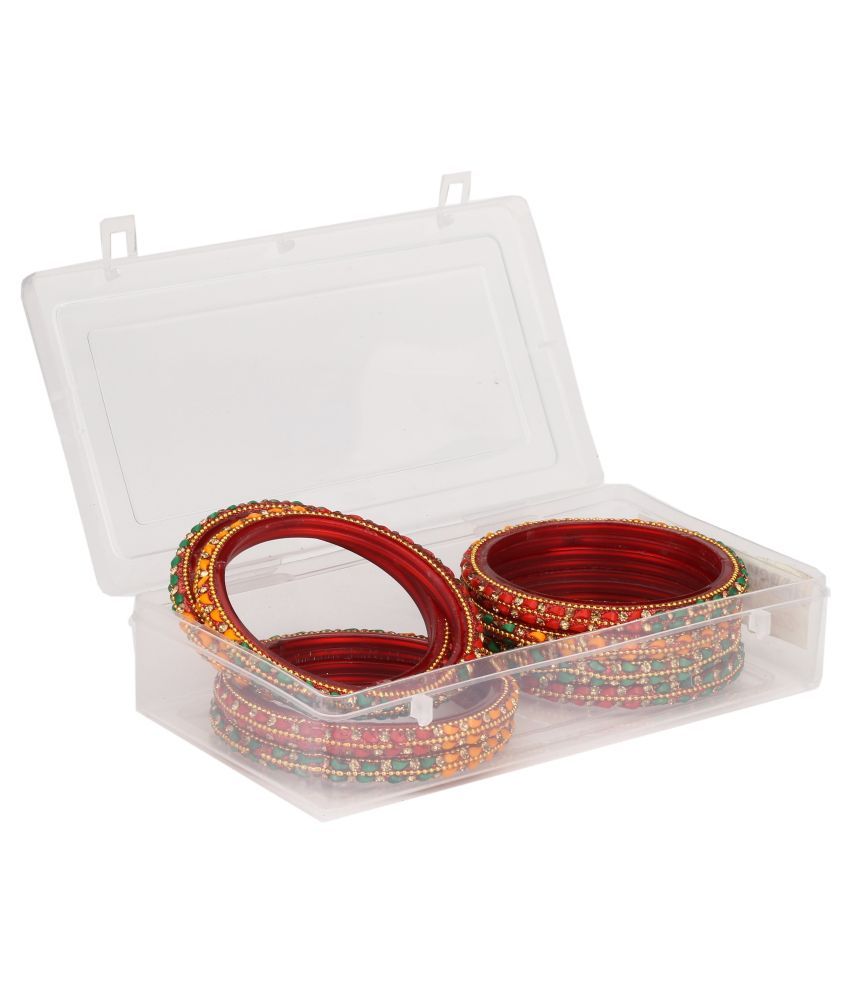     			Somil Designer Set Of Bangle For Party And Daily Use, Glass, Ornamented-DK286