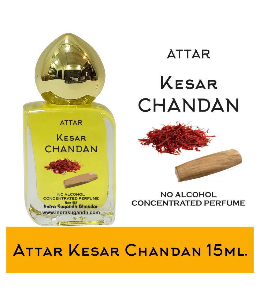     			INDRA SUGANDH BHANDAR Attar For Men|Women|Pujan Shahi Kesar Chandan Pure and Original Perfume 24 Hours Long Lasting Fragrance 15ml Rollon Cubic Fancy Pack