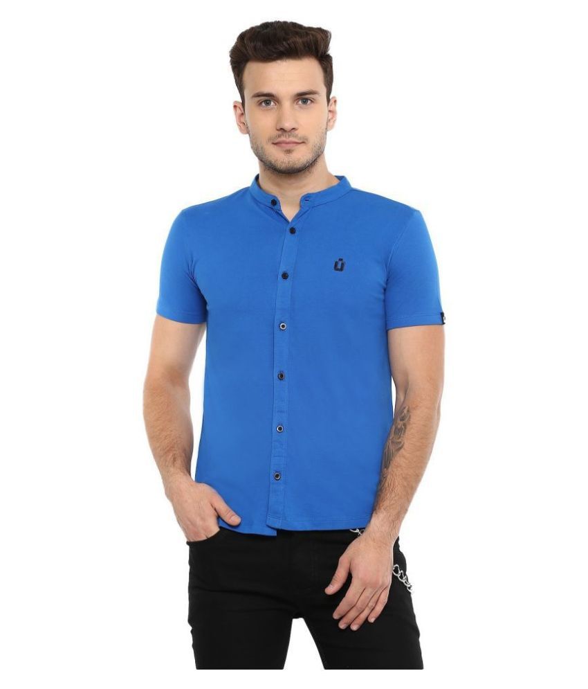     			Urbano Fashion 100 Percent Cotton Blue Shirt