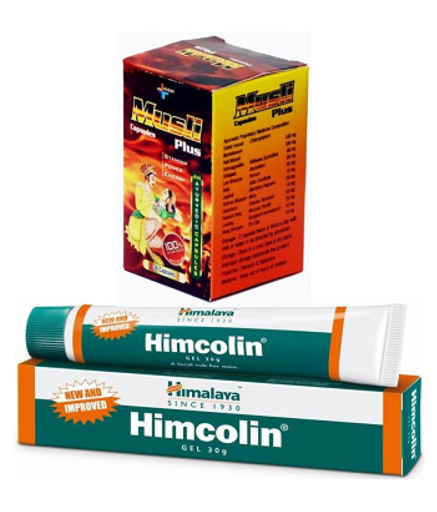 B K Ayurveda Himcolin Gel 30 gm &Musli Plus 30 no.s Vitamins Capsule