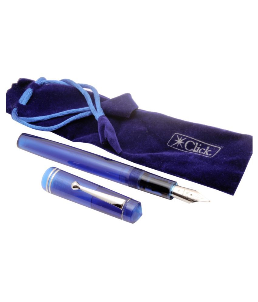     			Click Aristocrat Full Demonstrator Blue Fountain Pen 3 in 1 Ink Filling System Broad Nib