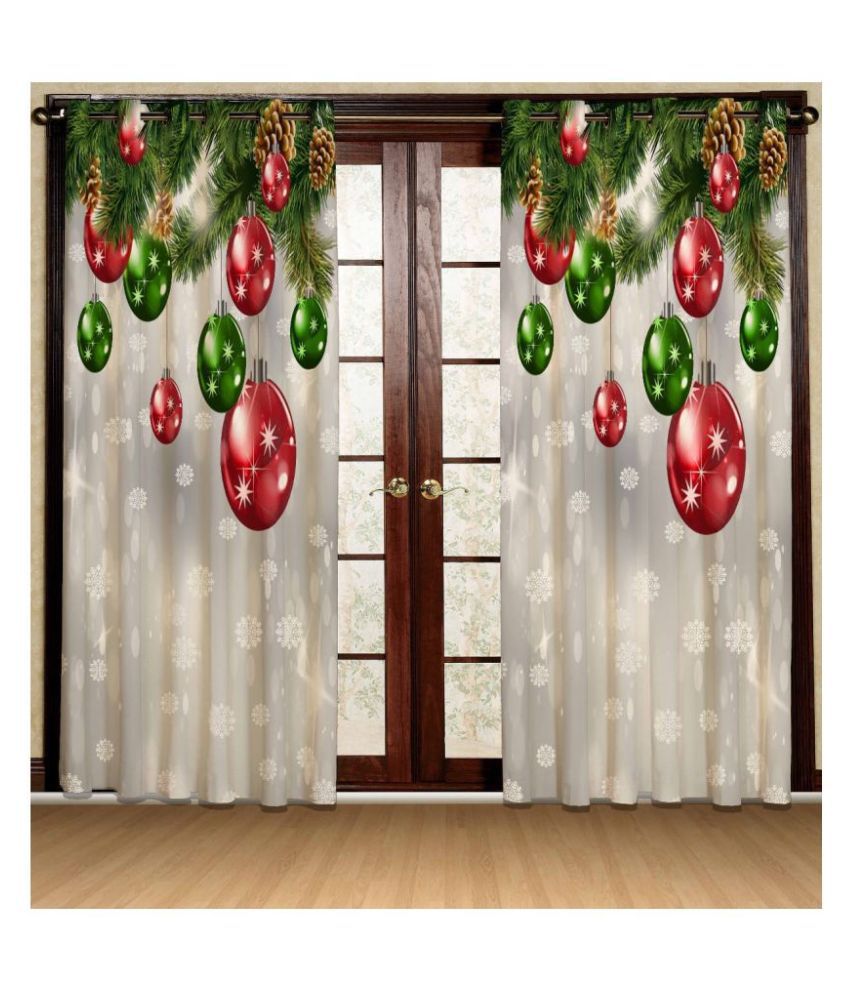     			Koli trading co - Multicolor Pack of 2 Polyester Door Curtain (4 ft X 7 ft)
