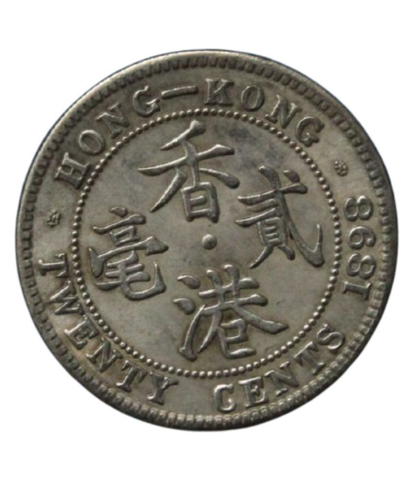     			PRIDE INDIA 20  Cents  ( 1898 )  Victoria   Queen   Hong - Kong  Pack  of  1  Extremely  Rare  Coin