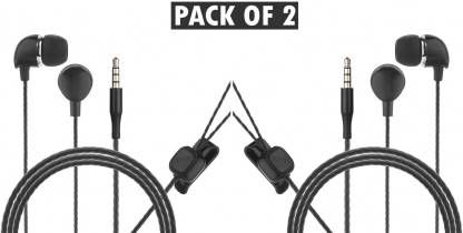 DG Beex Hitage HP-49+ PACK OF 2 BLACK  In Ear Wired With Mic Headphones/Earphones