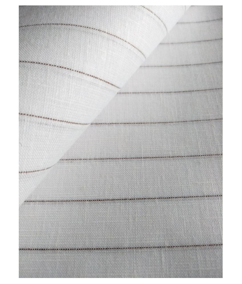     			Makhanchor White Linen Blended Unstitched Shirt pc Single