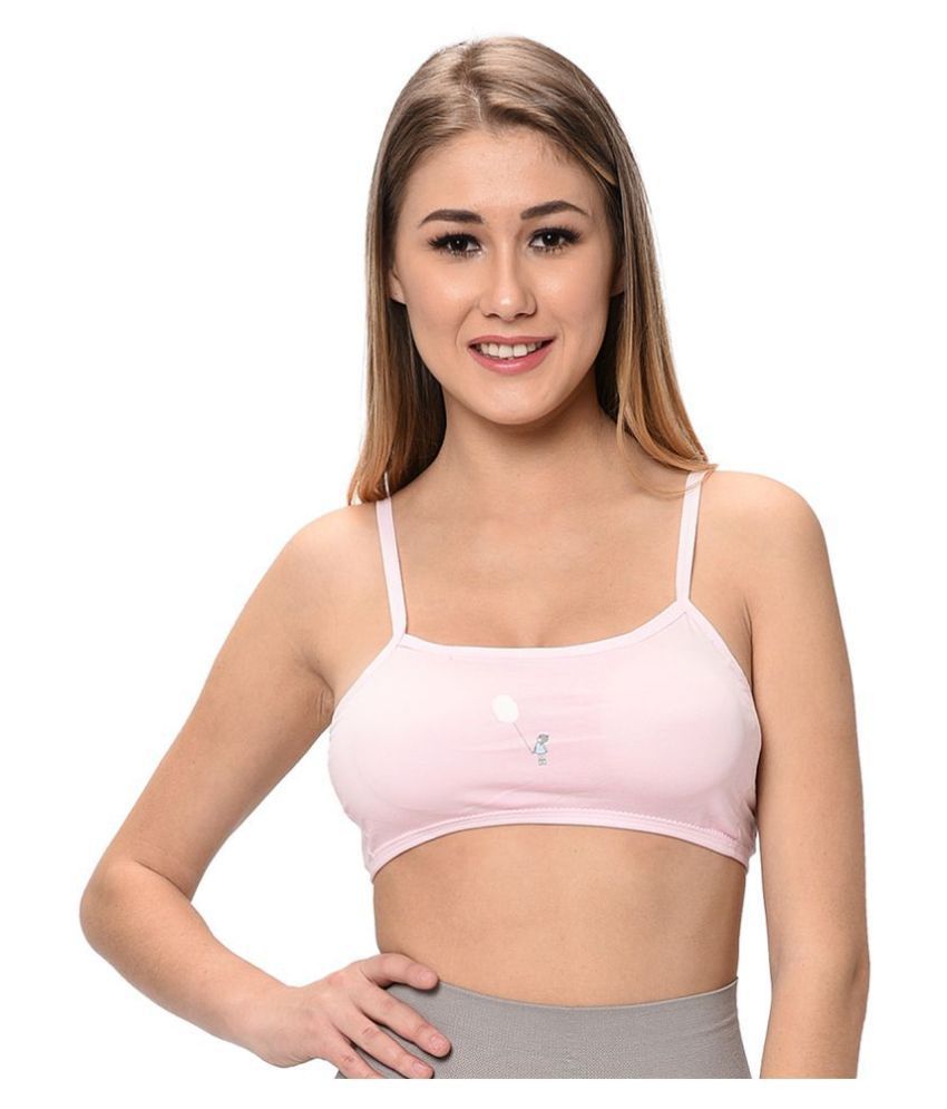     			Viral Girl Pink Cotton Solid Sports Bra