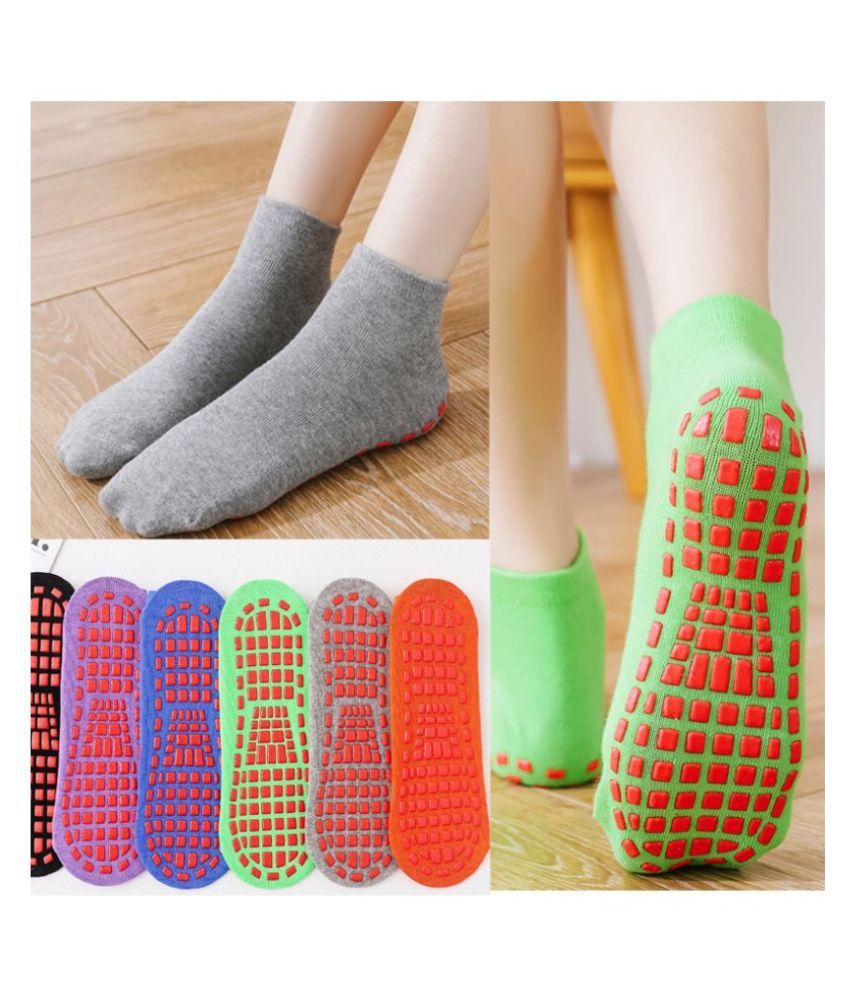 eBizMour Imported Anti-Skid Yoga floor Grip Socks Breathable Sweat ...