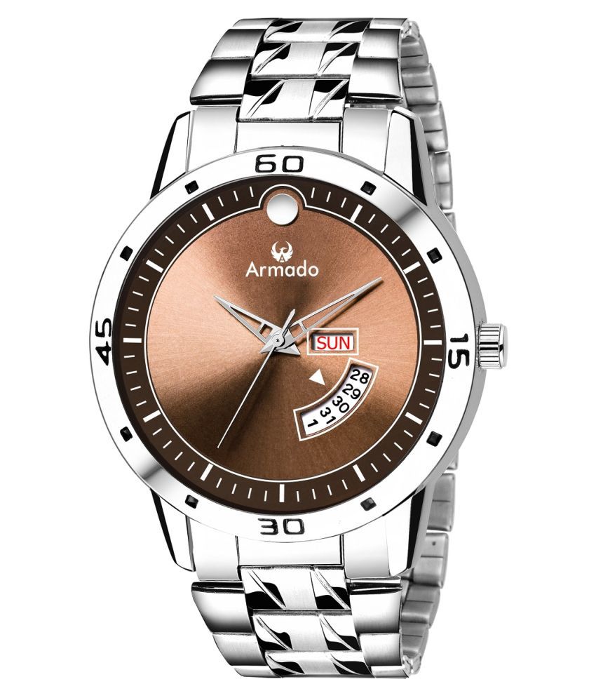     			Armado 106-BRW Day & Date Stainless Steel Analog Men's Watch