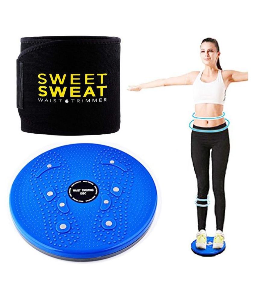 Tummy Twister & Waist Trimmer Slim Belt (2 PC SET) Combo Acupressure Twister (Magnets) Useful for Figure Tone-up Magnetic Twisting Machine Balance Rotating Board Home Gym Leg Exercise Equipment for Men Women