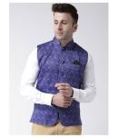 Hangup Blue Cotton Blend Nehru Jacket