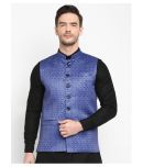 Hangup Blue Cotton Blend Nehru Jacket