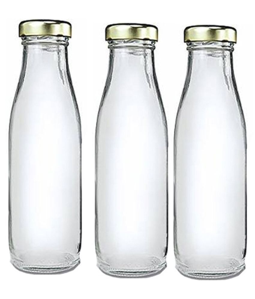     			Afast Glass Water Bottle, Transparent, Pack Of 3, 500 ml