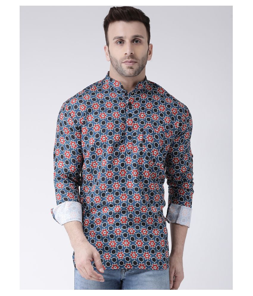     			Hangup Blue Cotton Kurta