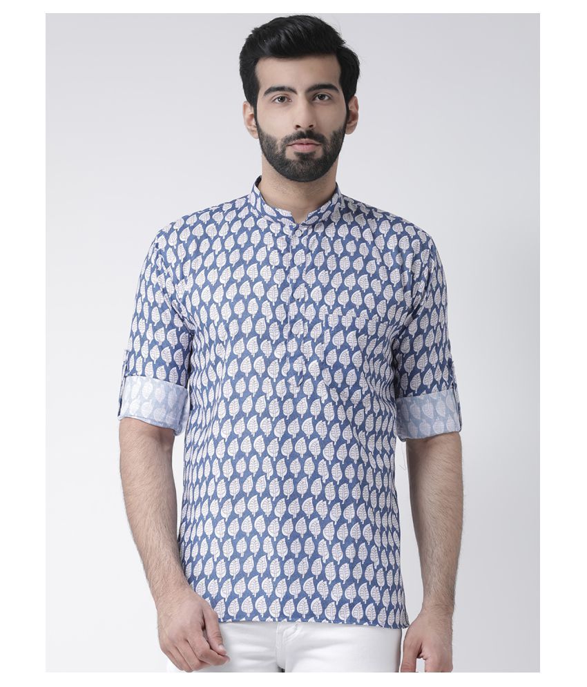     			Hangup Blue Cotton Kurta