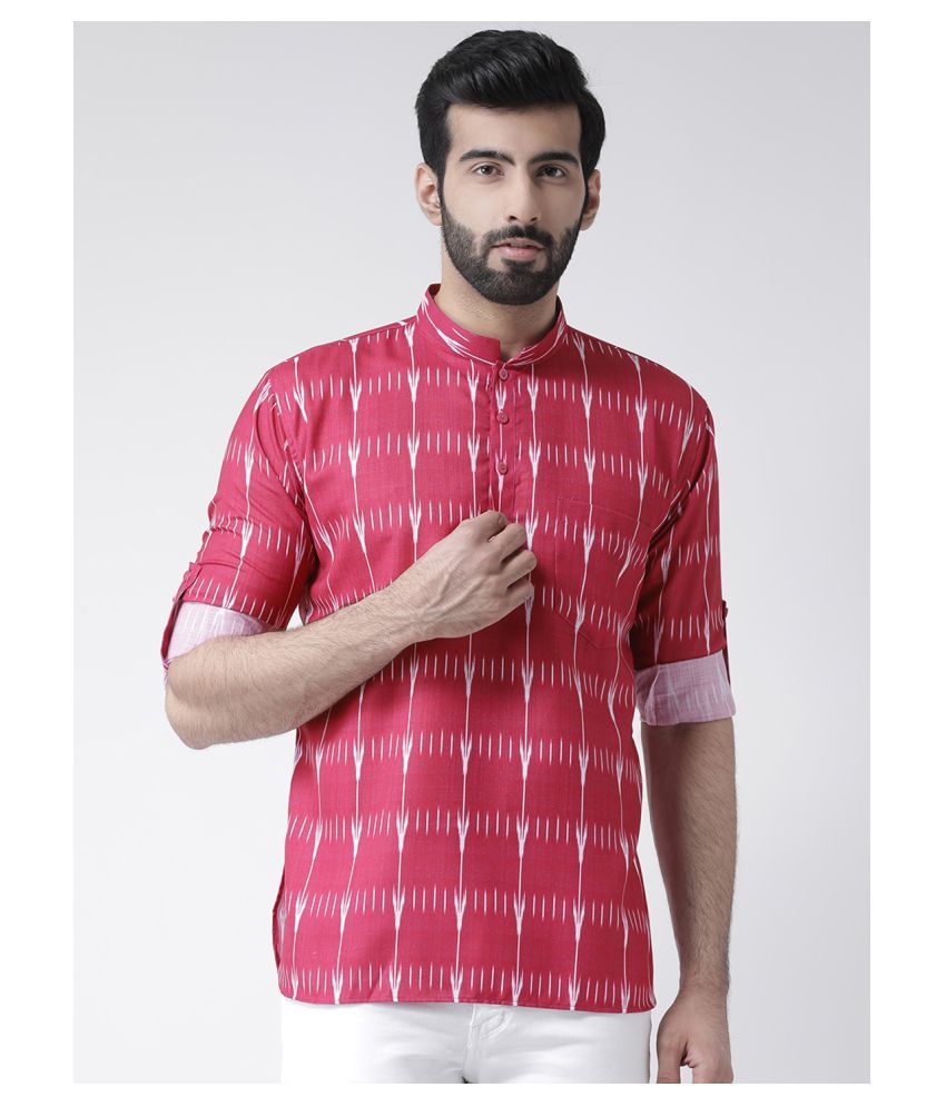     			Hangup Pink Cotton Kurta