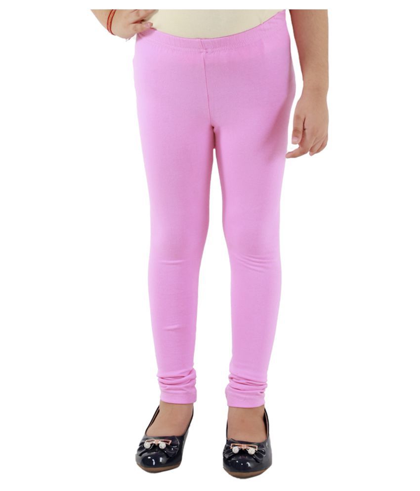     			Kids Cave - Baby Pink Cotton Blend Girls Leggings ( Pack of 1 )