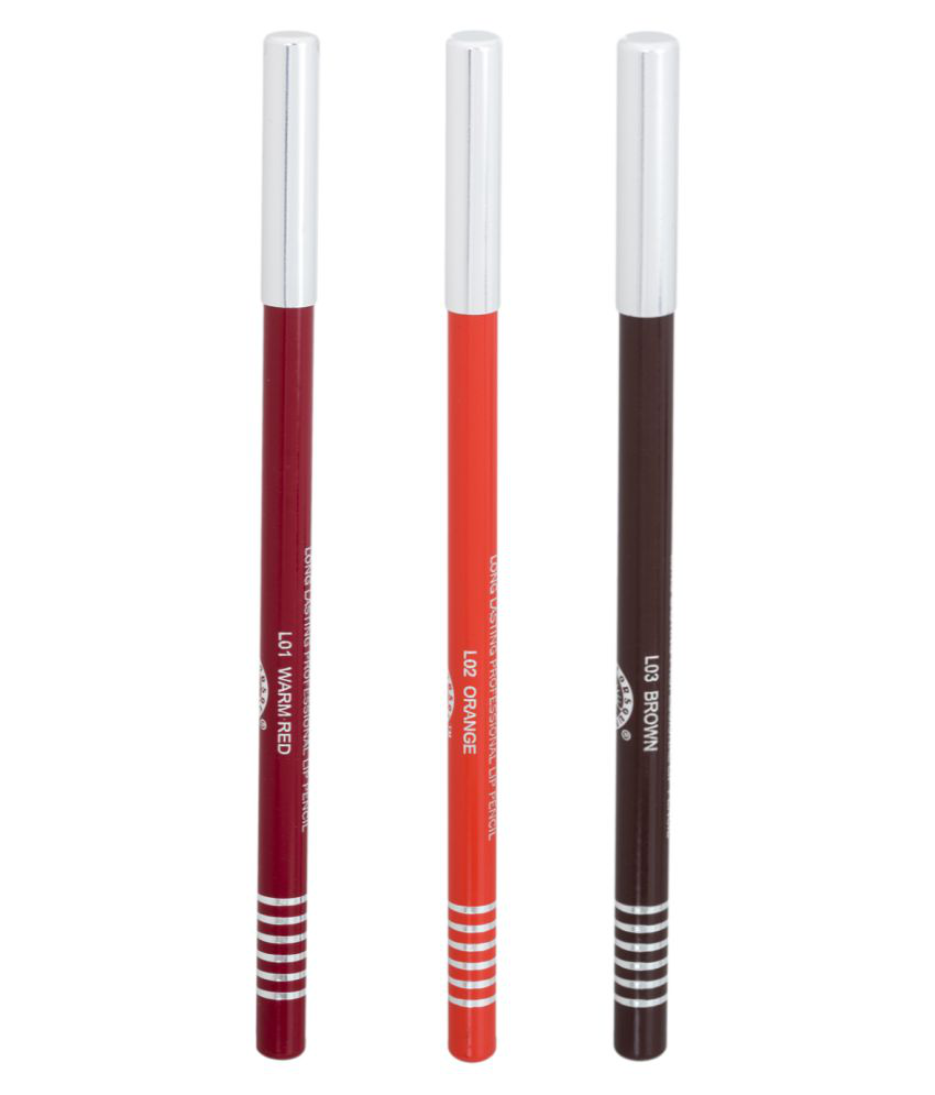     			Colors Queen Lp-22 Lip pencil Lip Liner Cream Warm Red + Orange + Brown Red Pack of 3 6