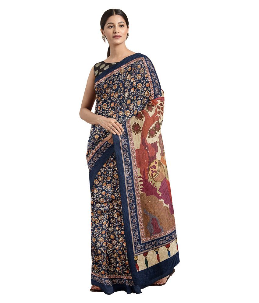     			Aarrah Blue Silk Blend Saree - Single