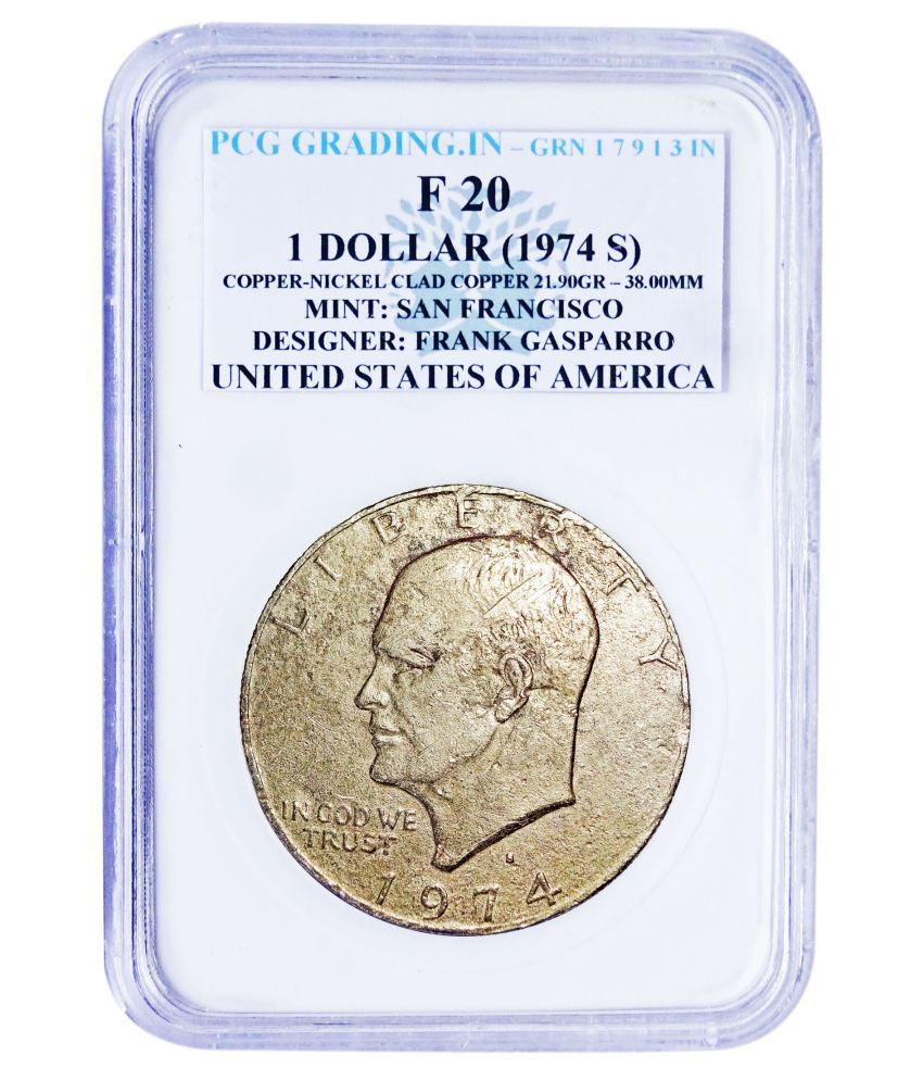     			Pcg Grading 1 Dollar (1974 S) Mint: San Francisco Designer: Frank Gasparro United States Of America Copper-Nickle Coin