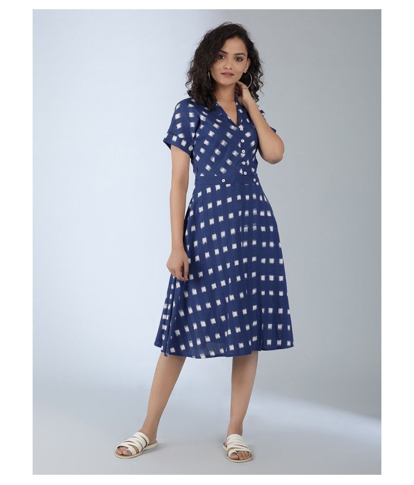 Shivaradhya designers Cotton Blue Drop Waist - Single