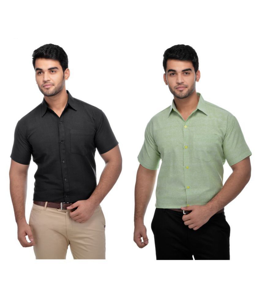     			DESHBANDHU DBK - Multicolor Cotton Regular Fit Men's Casual Shirt (Pack of 2 )