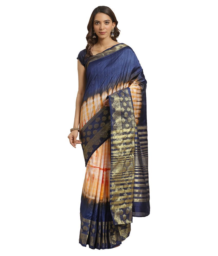     			Aarrah Blue Silk Blend Saree - Single