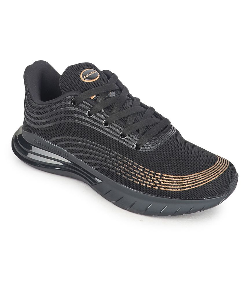     			Columbus Black Running Shoes