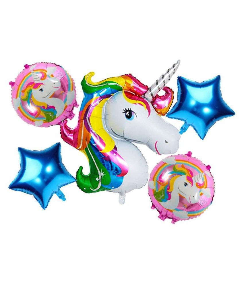    			ZYOZI Party Decoration Unicorn Balloons Birthday Party Decorations - Pack of 5, Pink Unicorn Mylar Balloon for Unicorn Theme Party Supplies, Baby Shower, Home Office Decor, Birthday Backdrop (Set of 5)
