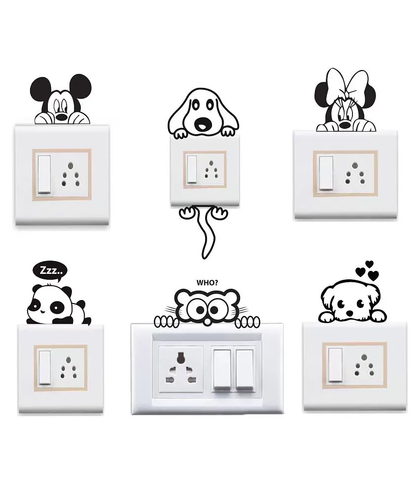 WallDesign Artistic Pets Vinyl Switch Board Sticker - Pack of 6 ...