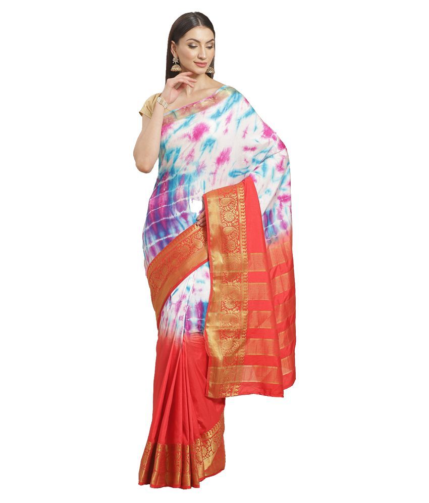     			Aarrah Red Silk Blend Saree - Single