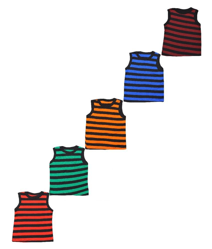     			Girls vest Pure Cotton  (Multicolor, Pack of 5)