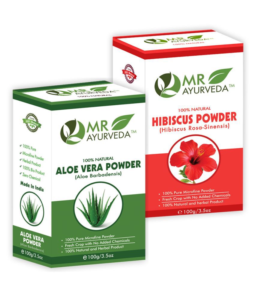 MR Ayurveda Hibiscus Flower Powder & Aloe Vera Powder Face Pack Masks 200  gm Pack of 2: Buy MR Ayurveda Hibiscus Flower Powder & Aloe Vera Powder  Face Pack Masks 200 gm