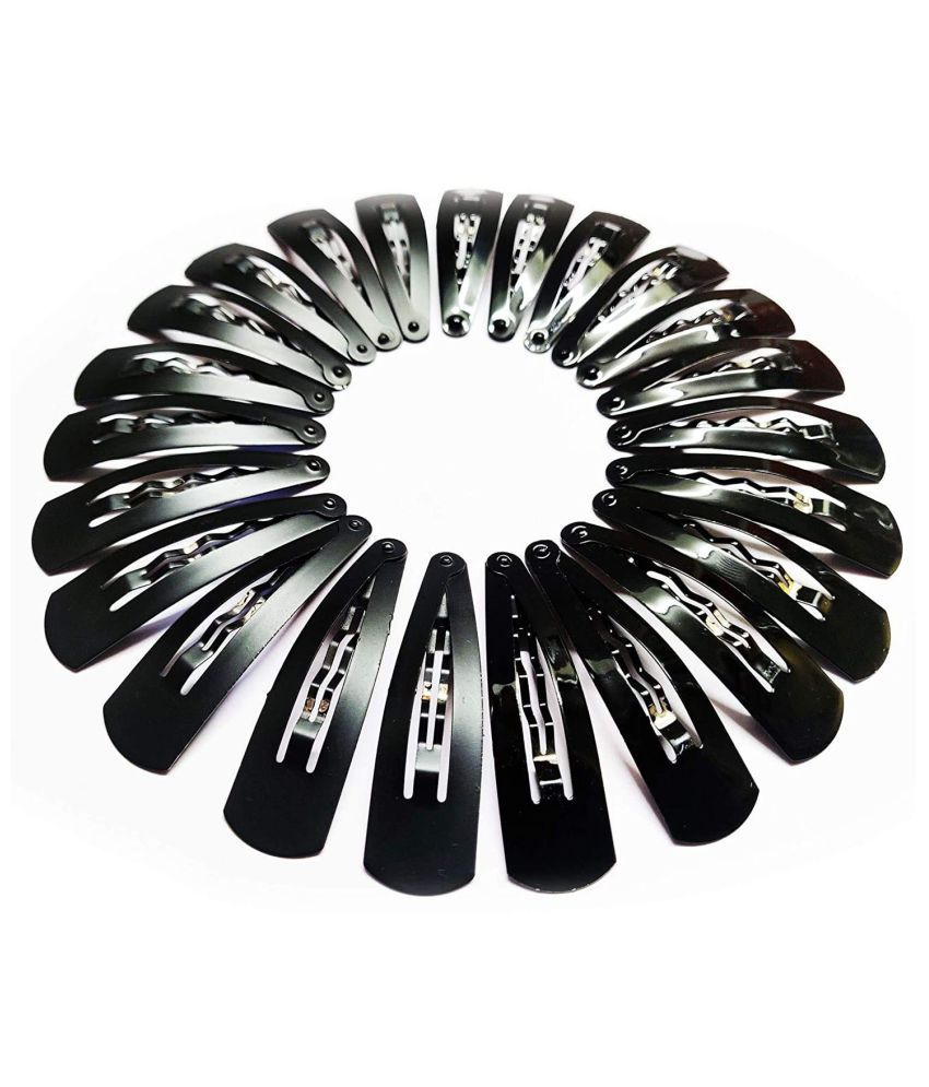     			VSAKSH Women's Black Metal Hair Clips (Pack of 12)