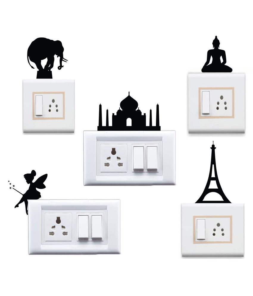     			WallDesign Combo Decals1 Vinyl Switch Board Sticker - Pack of 5