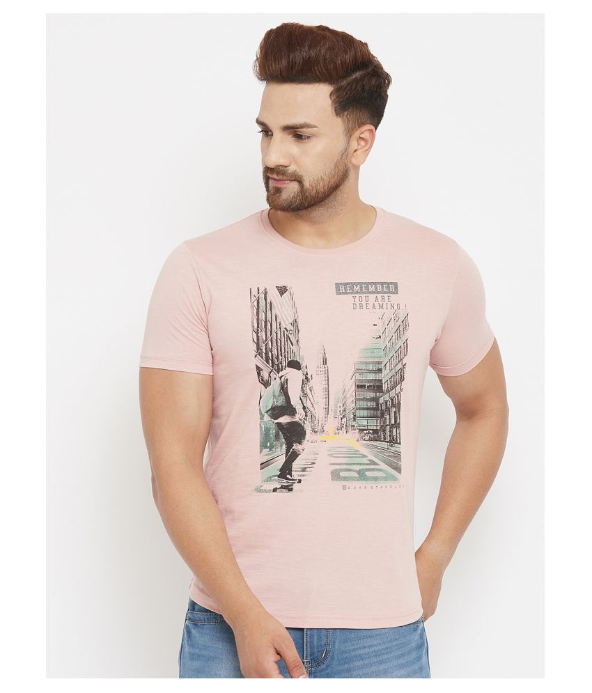     			Duke Cotton Blend Pink Printed T-Shirt