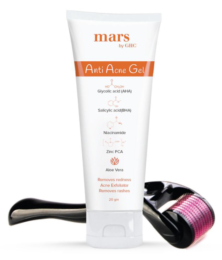 Mars by GHC Derma roller with Anti Acne Gel face Moisturizer 200 gm