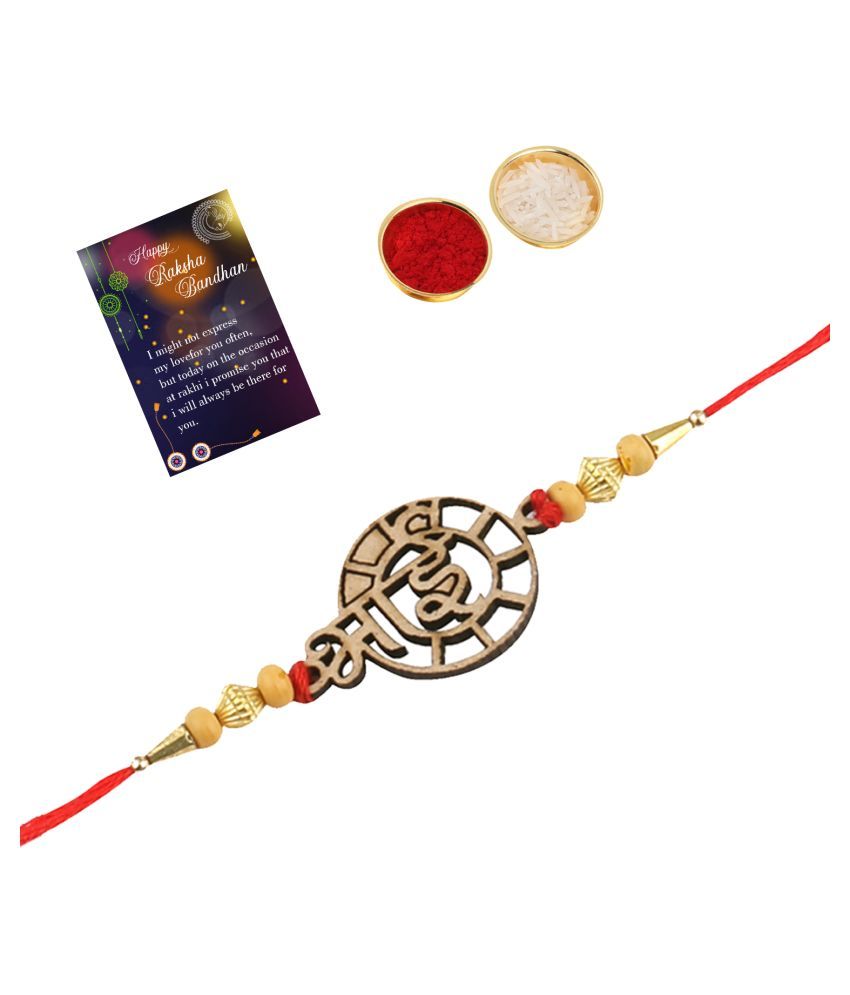     			Charm Bhaiya Rakhi " Tu Mera Hero" Deginer Pendant For Bhaiya/Brother/Bhai With Roli Chawal And 1 Greeting Card