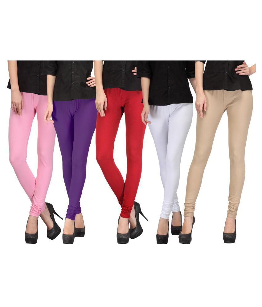     			FnMe Cotton Lycra Pack of 5 Leggings