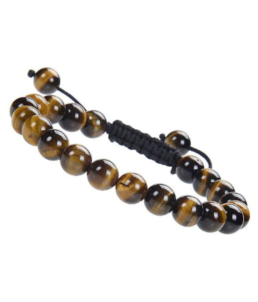     			8mm Black and Yellow Tiger Eye Natural Agate Stone Bracelet